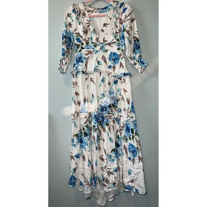 BTFL-Life Dress Size XS Blue White Floral Dainty Coquette